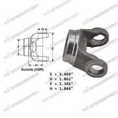 New Drive Shaft Tube Weld Yoke 1310 Series for 2.5x0.083" Welded Tubing 2-28-367 - Buymachineryparts