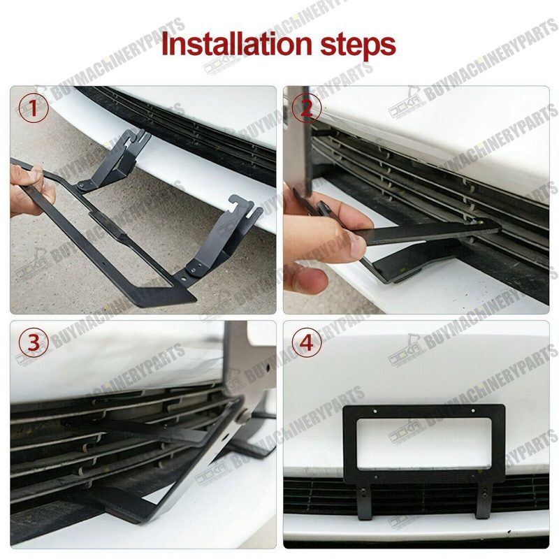 No Hole Front Grille License Plate Frame Bracket Kit for Tesla Model Y 2017-2022 - Buymachineryparts