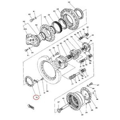 Nut 3032083 for Hitachi Excavator EX200LC EX200 EX200K EX220 RX2000