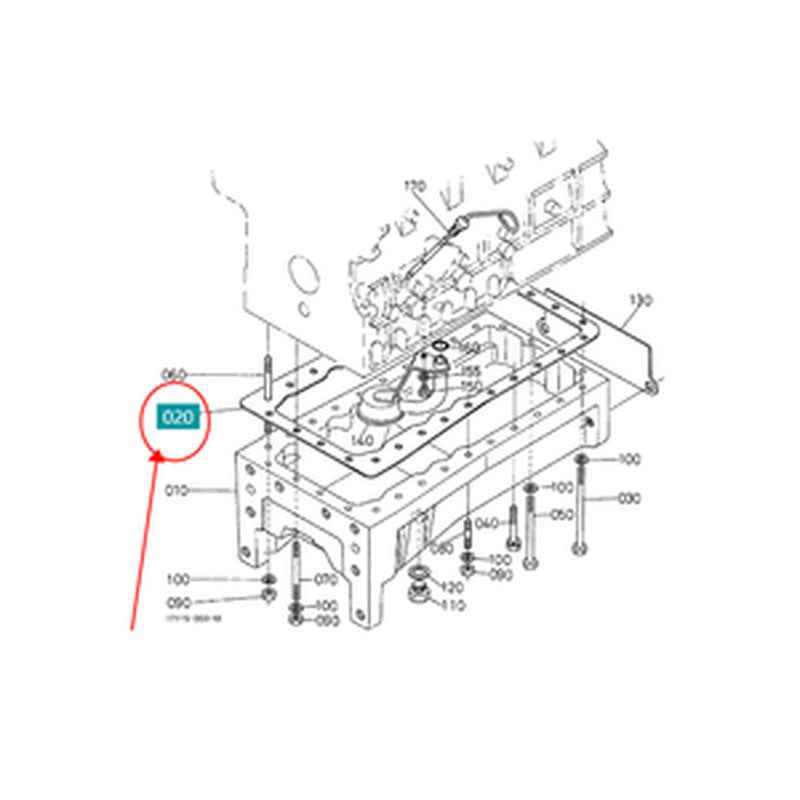Oil Pan Gasket 17381-01620 & 17121-01620 for Kubota Tractor L3750 L4150DT M5700 M5700HD Generator