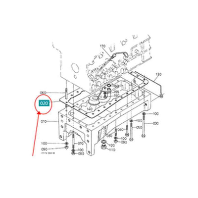 Oil Pan Gasket 17381-01620 & 17121-01620 for Kubota Tractor L3750 L4150DT M5700 M5700HD Generator