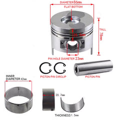 Pistão e juntas e rolamentos para motor e gerador Yanmar Diesel L100 186FA 10HP 