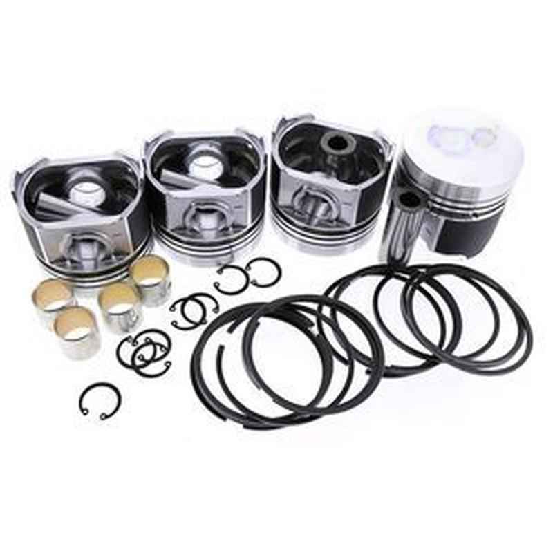 Piston Kit with Rings for Yanmar 4TNE98 & Komatsu 4D98E Engines