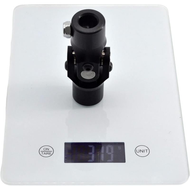 BUYMACHINERYPARTS 3/4" Round x 5/8"-36 Spline Black Steering Universal Joint Single U Joint Shaft,Total Length: 96mm (3-3/4")