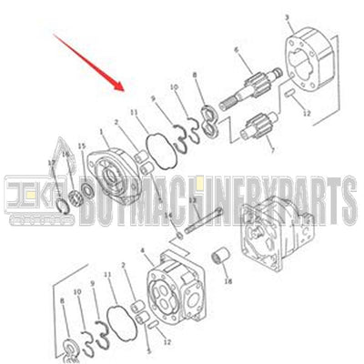 Hydraulic Pump Assembly 705-52-20190 for Komatsu Wheel Loader WA450-1 WA470-1 WA450-2