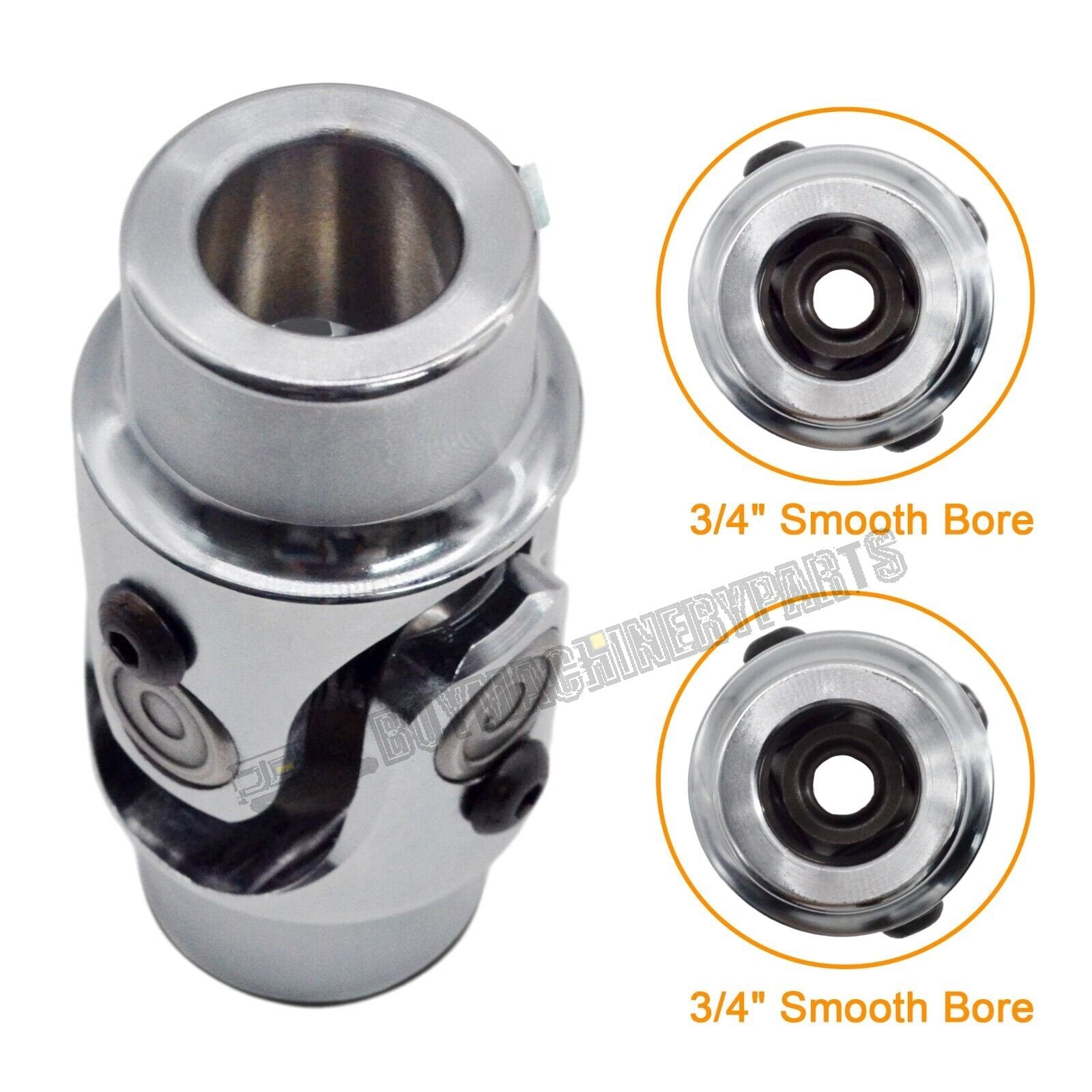 3/4" Round x 3/4" Smooth Round Chrome Universal Steering Shaft U Joint US NEW