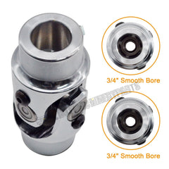 3/4" Round x 3/4" Smooth Round Chrome Universal Steering Shaft U Joint US NEW
