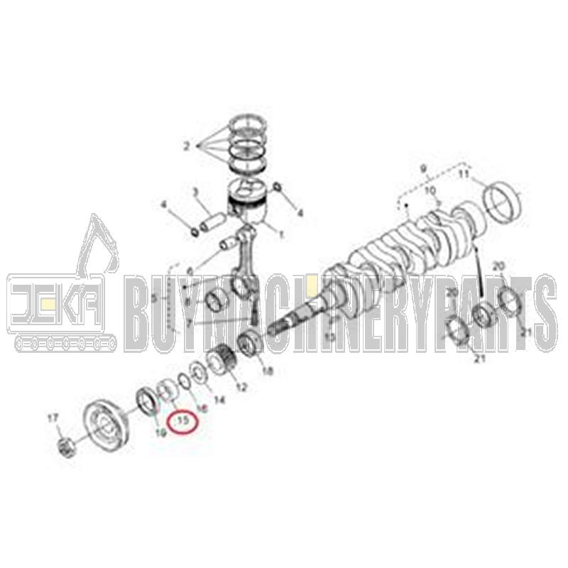 Collar Crankshaft Bushing 19202-23250 for Kubota Tractor L235 L275 Excavator KH-101 KH-151