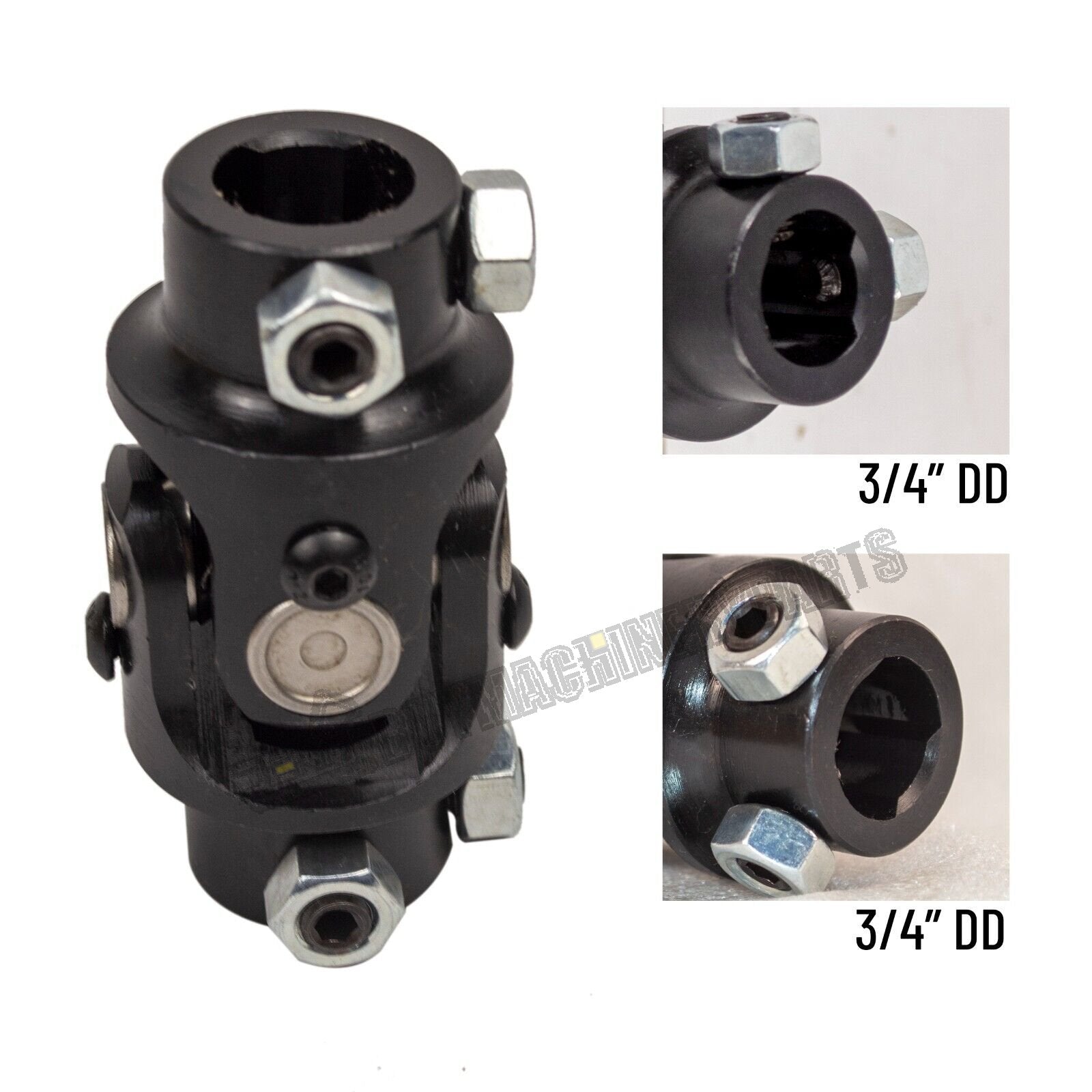 3/4" DD X 3/4" DD Universal Steering U Joint Single Shaft Coupler Black US NEW