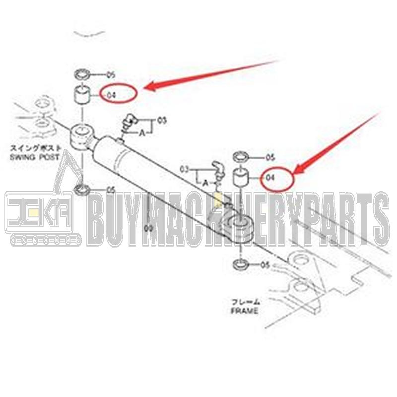 Boom Swing Cylinder Bushing 4353818 for Hitachi EX40-2 EX45-2 ZX40U ZX40U-2 ZX50U ZX75UR ZX80LCK ZX85US-3
