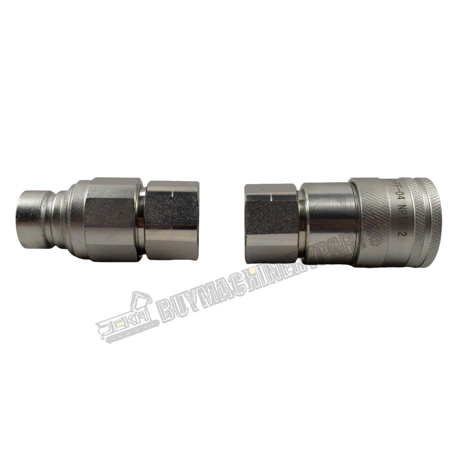 1/2" Body x 1/2" NPT Thread Flat Face Hydraulic Quick Coupler Bobcat Skid Steer