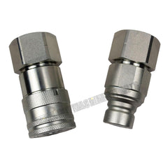 1/2" Body + 3/4" NPT Thread Flat Face Hydraulic Quick Connect Coupler Set US NEW