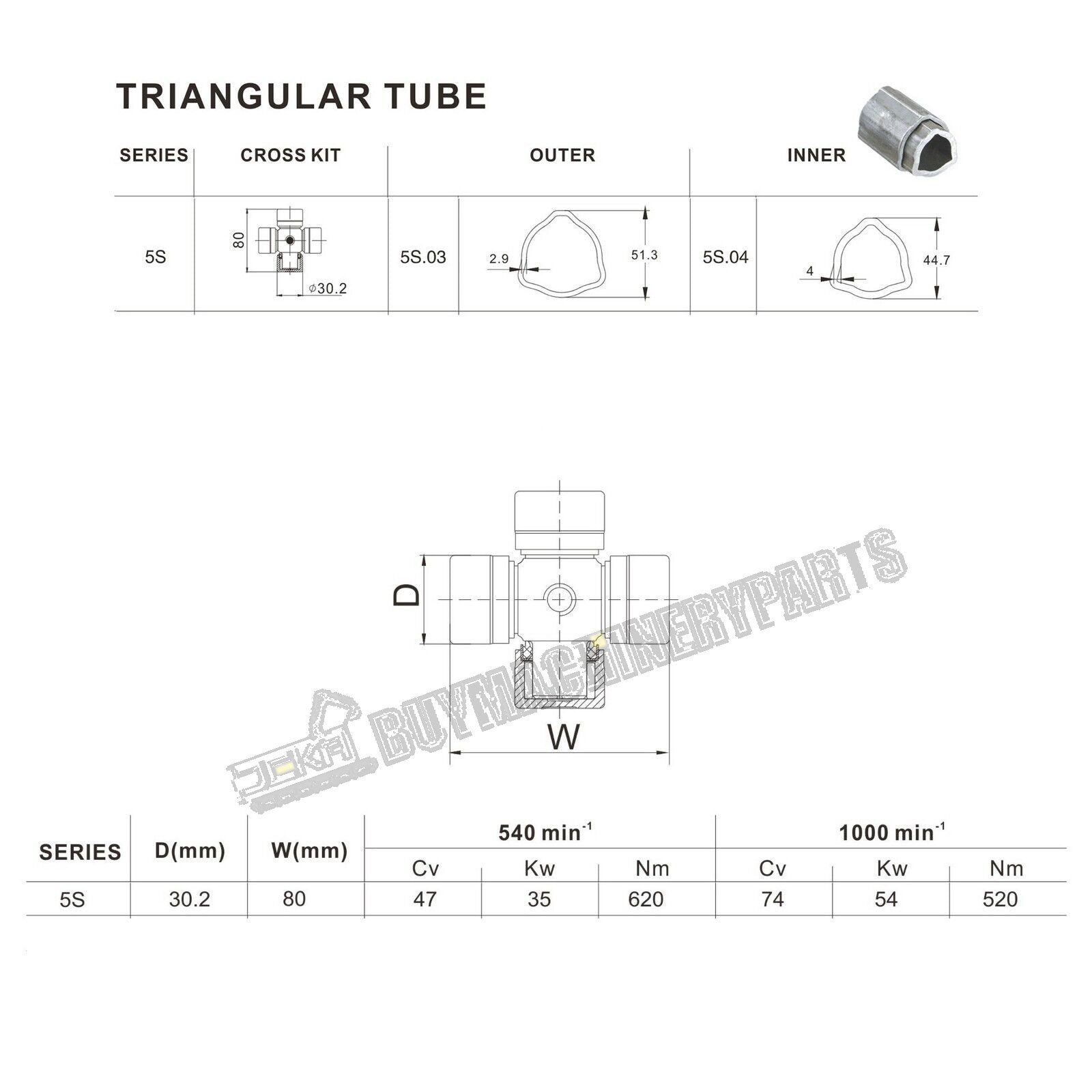 New 36 46" Tractor PTO Shaft Driveshaft for 1-3/8" x 6 Spline Both Ends Series 5