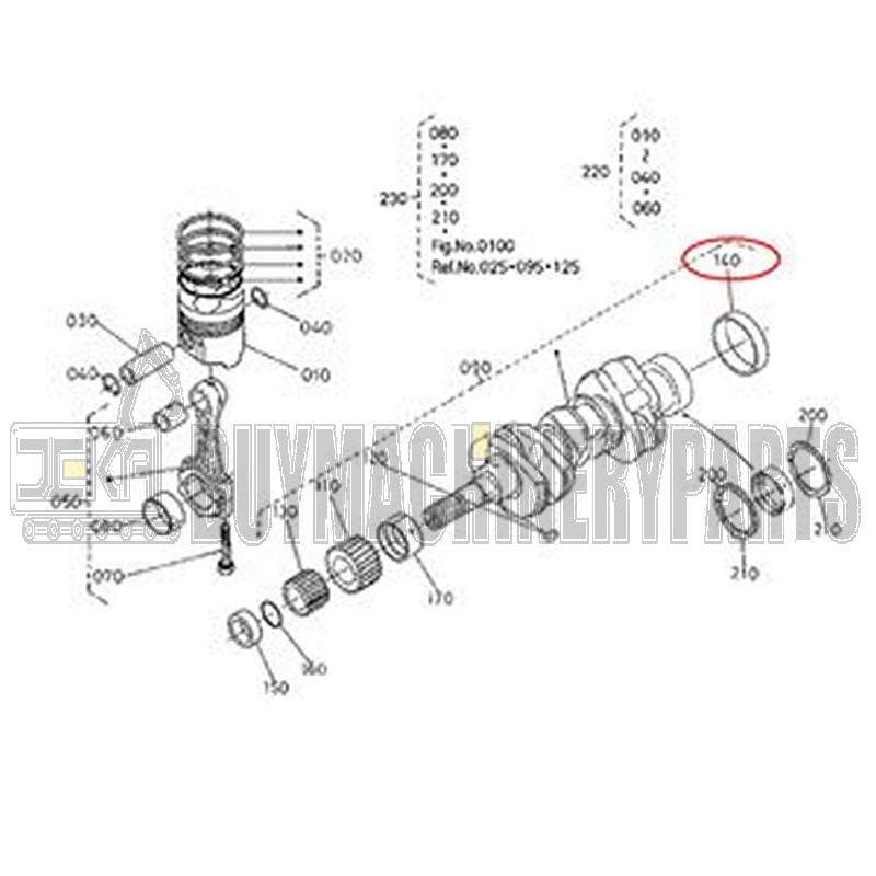 Crankshaft Sleeve 16241-23280 for Kubota Engine D905 D1005 D1105 V1205 V1305 V1505