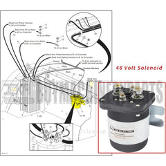 48 Volt 4 Terminal Solenoid for Club Car 101883601, EZGO 73231G01, Yamaha JR1-H1950-00