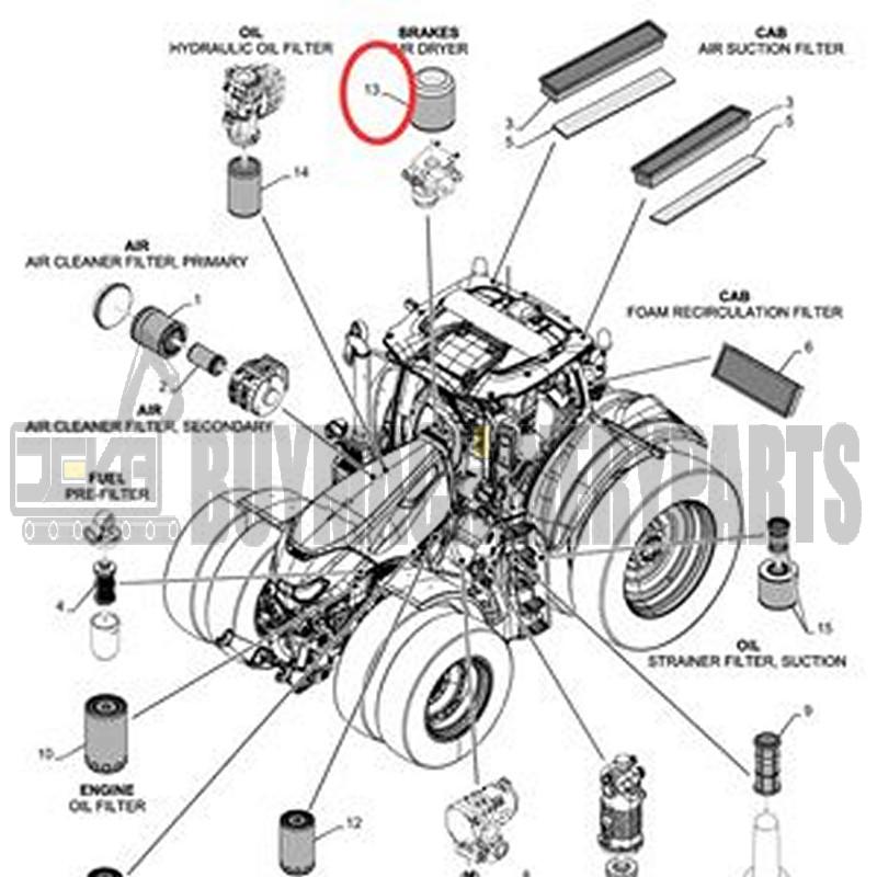 Air Dryer Filter 47679253 for CASE Tractor OPTUM 270 CVT PUMA 200