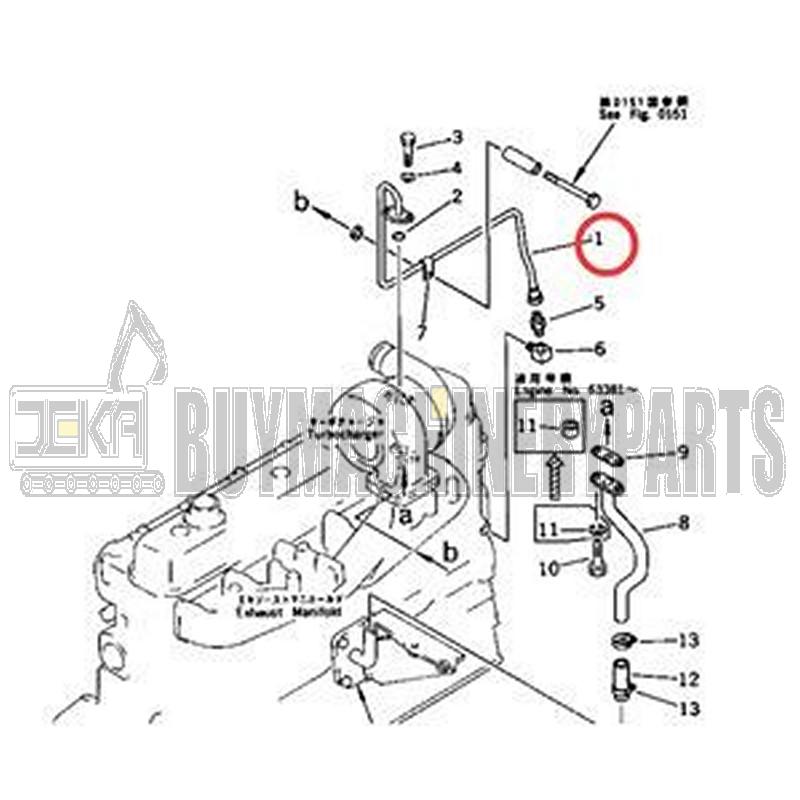 Oil Tube 6137-51-7650 for Komatsu Engine 6D105 Excavator PC200-3 PC200-5 PC200-6