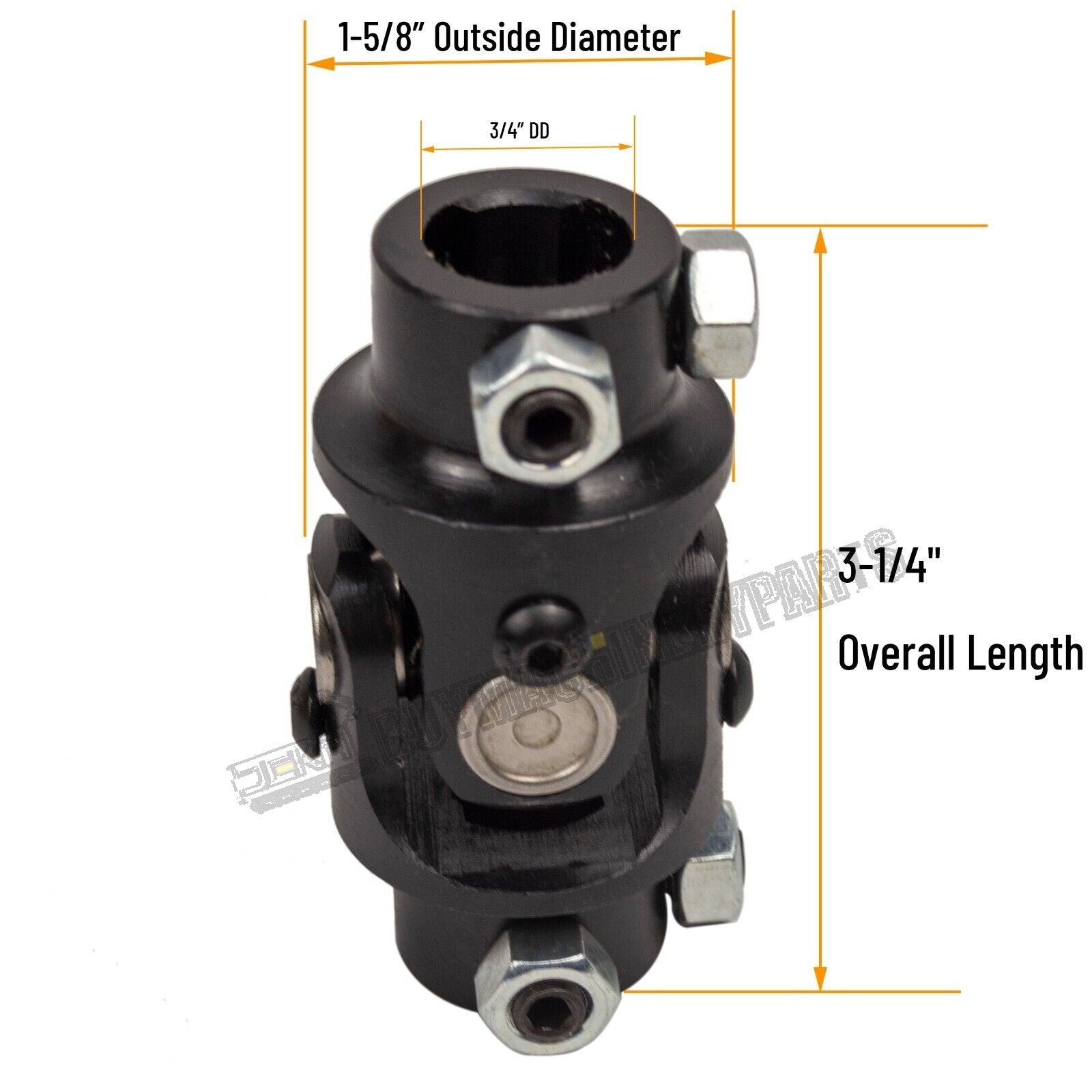3/4" DD X 3/4" DD Universal Steering U Joint Single Shaft Coupler Black US NEW