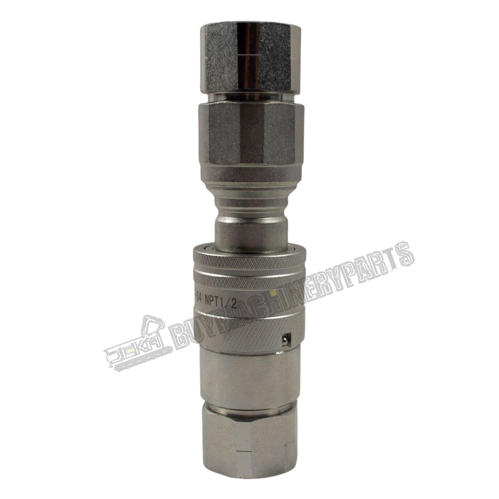 1/2" Body x 1/2" NPT Thread Flat Face Hydraulic Quick Coupler Bobcat Skid Steer