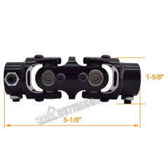 3/4" DD x 3/4" DD BLACK DOUBLE Universal Steering U Joint Coupler Shaft