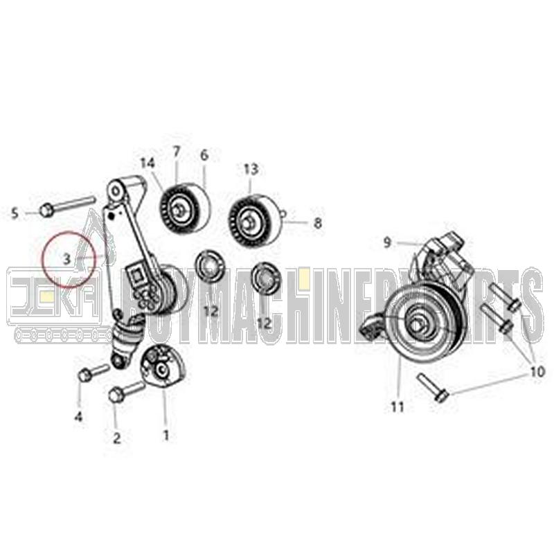 Accessory Belt Tensioner 04627038AA 4627038AA for 2012-2018 Jeep Wrangler JK 6 Cylinder 3.6L