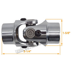3/4" Round x 3/4" Smooth Round Chrome Universal Steering Shaft U Joint US NEW