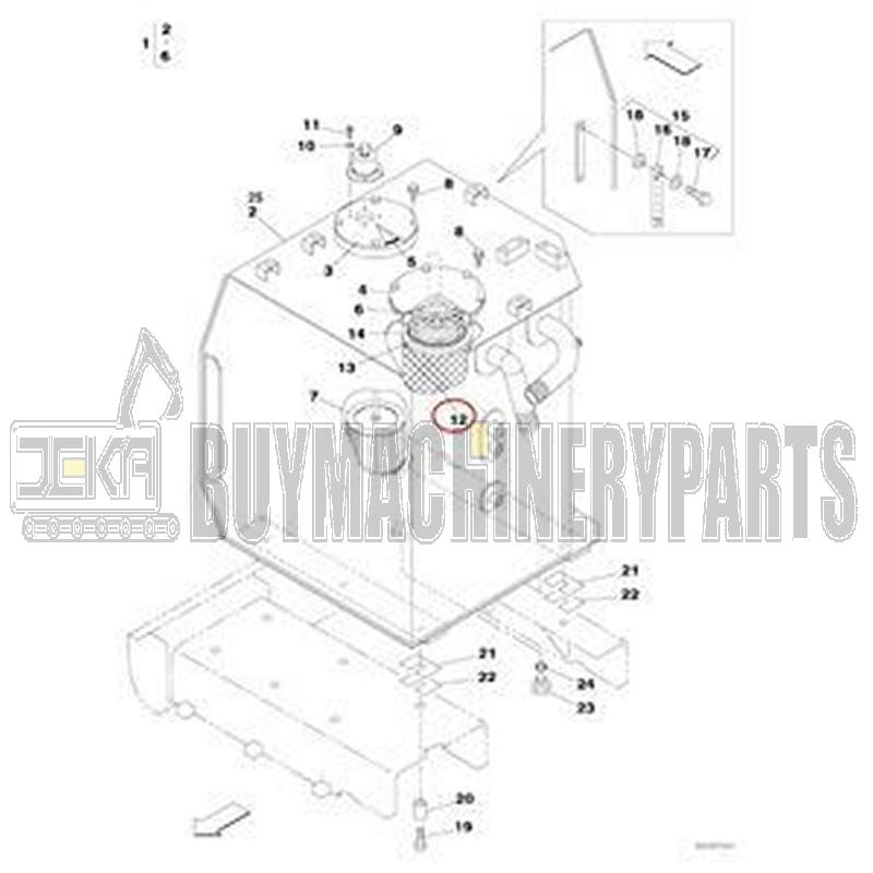 Hydraulic Oil Filter KTJ2037 for CASE Excavator CX460
