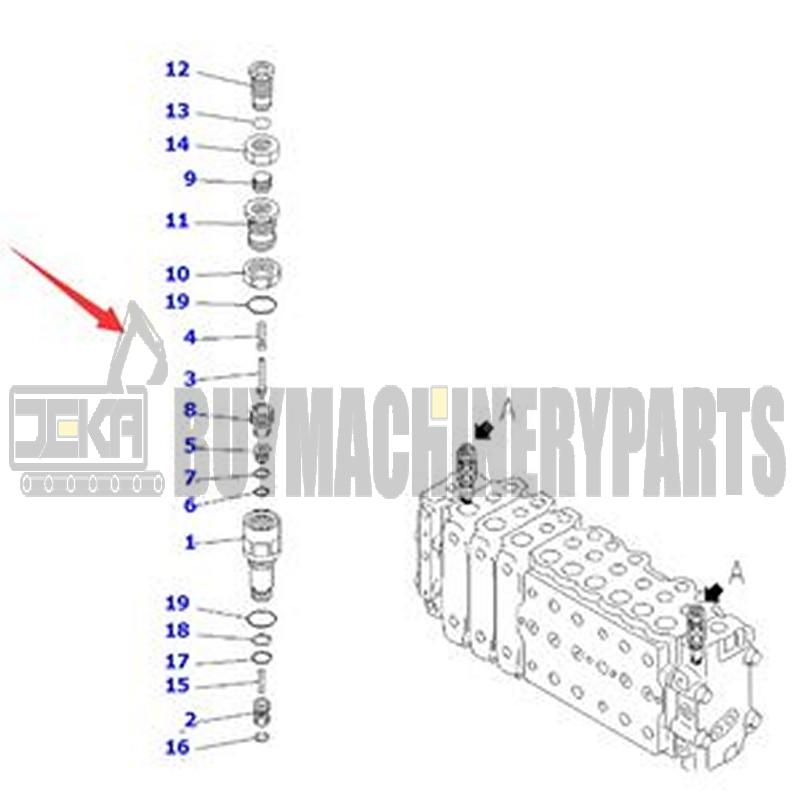 Main Control Relief Valve Assembly 723-40-51401 for Komatsu Excavator PC200-6 PC210-6 PC220-6 PC230-6 PC250-6