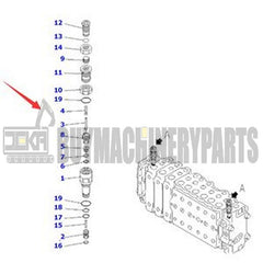 Main Control Relief Valve Assembly 723-40-51401 for Komatsu Excavator PC200-6 PC210-6 PC220-6 PC230-6 PC250-6