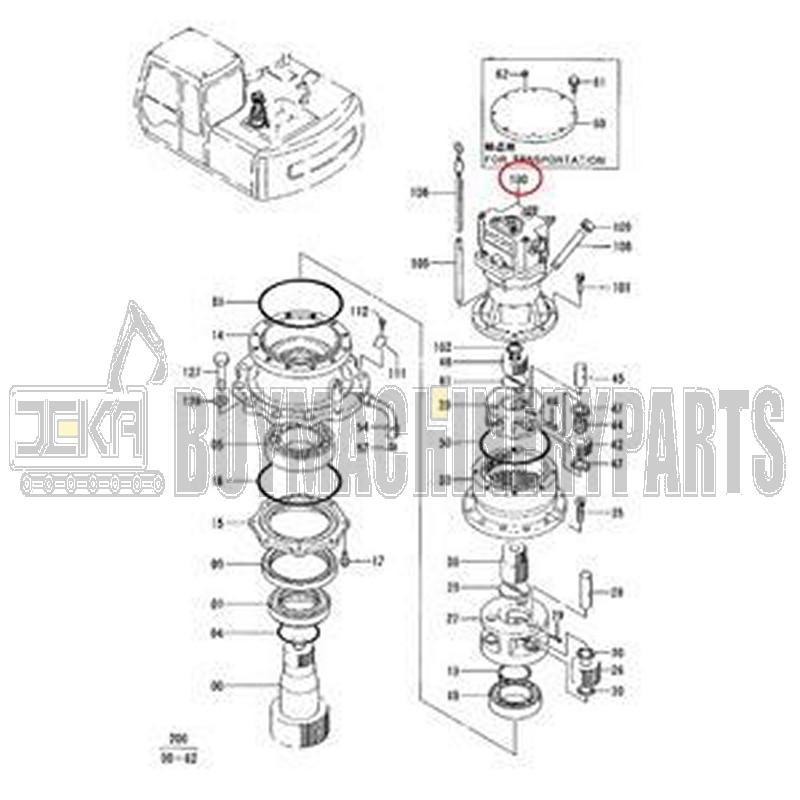 Swing Motor 4255115 for Hitachi Excavator EX100-2 EX100-2m EX100M-2 EX100M-2m EX100WD-2