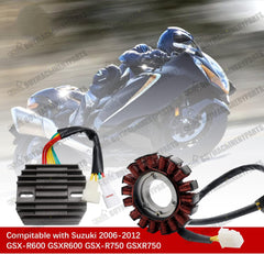 Regulator Rectifier with Stator and Gasket Kit Compatible with 2006-2012 Suzuki