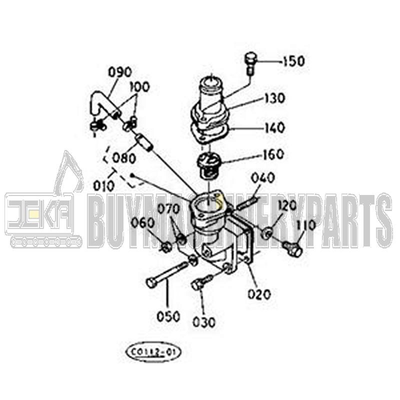 Thermostat Cover 16691-73260 for Kubota Excavator KX91-3 U35 Wheel Loader R420 R430