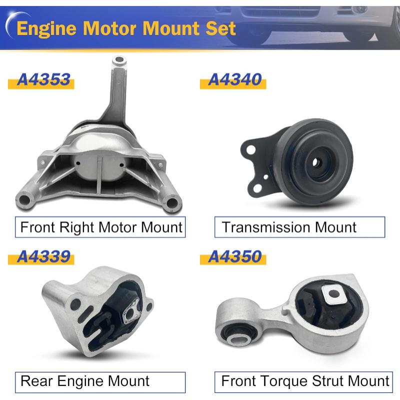 A4350 Front Torque Strut Engine Motor Engine Mount for 2007-2015 Nissan Altima L4 2.5L EM-9444, 11350JA00A, 11350JA80A