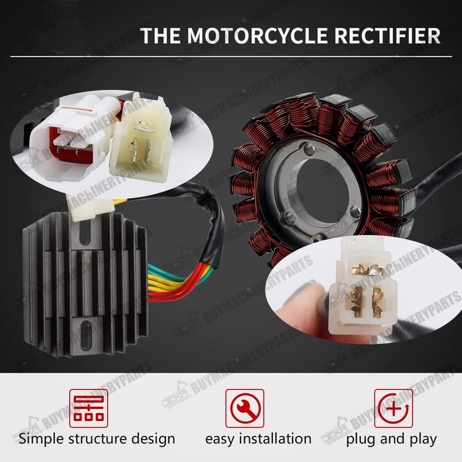 Regulator Rectifier with Stator and Gasket Kit Compatible with 2006-2012 Suzuki