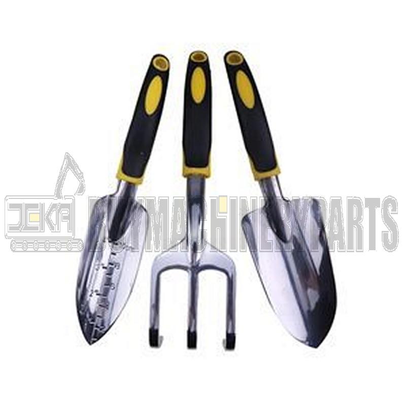 3 Pcs Aluminum Gardening Tool Set With TPR Rubber Non-Slip Handles for Gardening