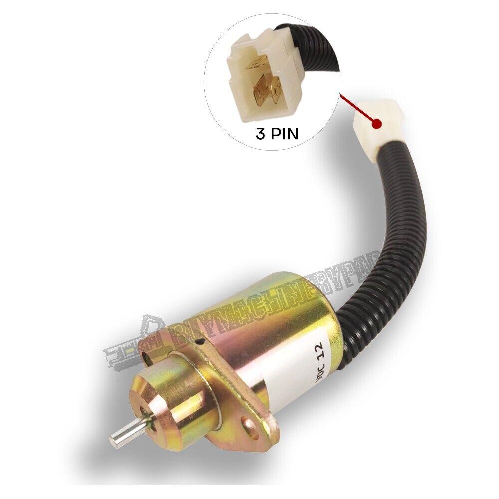 Fuel Shut Off Solenoid 17454-60010 For Kubota D1105 Woodward Yanmar Diesel 12V