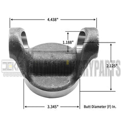 Driveshaft 3-28-557 Weld Yoke 1410 Series Tube Yoke Fits 3.5" x 0.083" Wall Tube