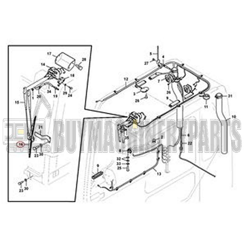 Wiper Blade VOE14508629 for Volvo EC135B EC180B EC200B EC290B EC330B EC360B EC460B EC700B EW140B EW160B EW180B EW200B