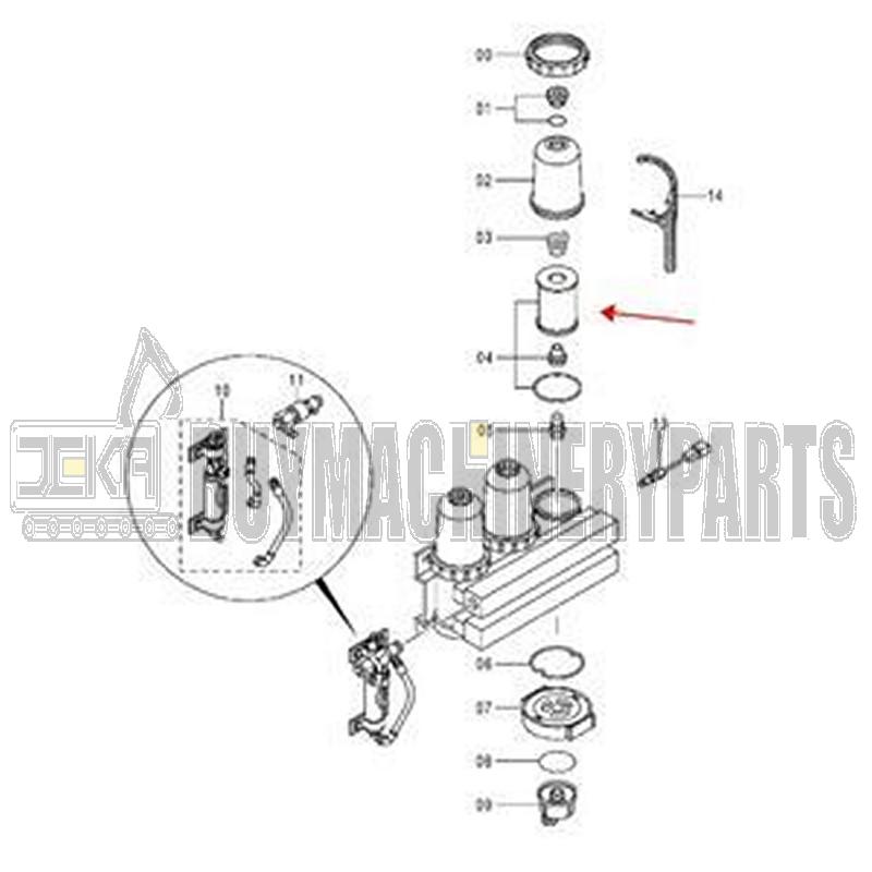 Fuel Filter Water Separator 4669642 for Cummins Engine QSK45 QSK50 QSK60 Hitachi EH3500AC2 EX1900-6 EX2500-6 EX3600-6 EX800
