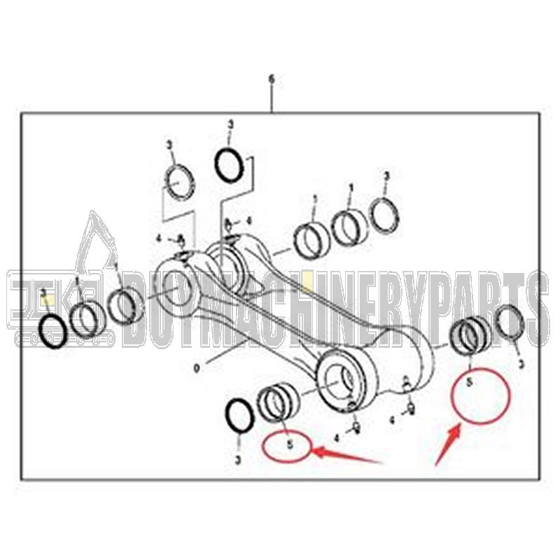 Bucket Link Bushing 4443882 for John Deere 180 180GLC 190DW 190GW 200CLC 200DLC 210 210G 2054 2154D