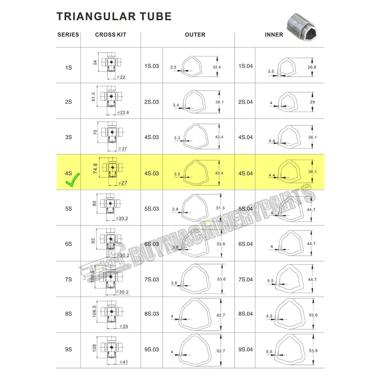 New Series 4 Tractor PTO Shaft Driveshaft for 1-3/8" 6 Spline x 1-3/8" Round