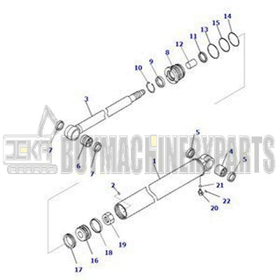 Hydraulic Cylinder Assembly 707-00-0H520 for Komatsu Excavator PC30MR-3