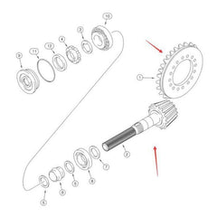 Conjunto de engrenagens de anel e pinhão 175956A1 para retroescavadeira CASE 570MXT 580L 580M 580SL empilhadeira 570LXT 585G 586G 588G 