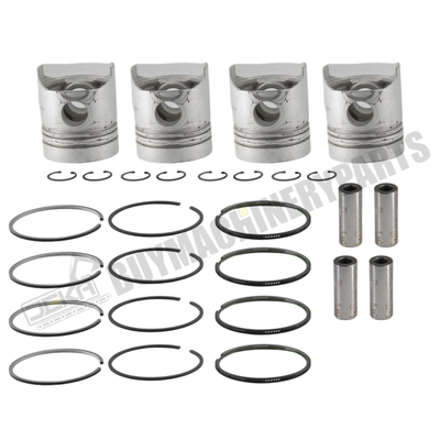 STD Piston Kit with Ring 2-Piece for Isuzu 4BA1 Engine NKR ELF Iseki T5000