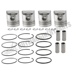 Kit de pistões STD com anéis (2 peças) para motor Isuzu 4BA1 NKR ELF Iseki T5000