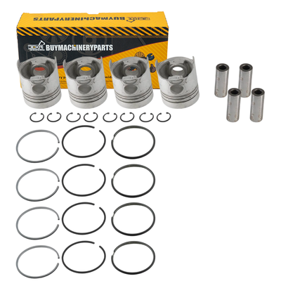 STD Piston Kit with Ring 2-Piece for Isuzu 4BA1 Engine NKR ELF Iseki T5000