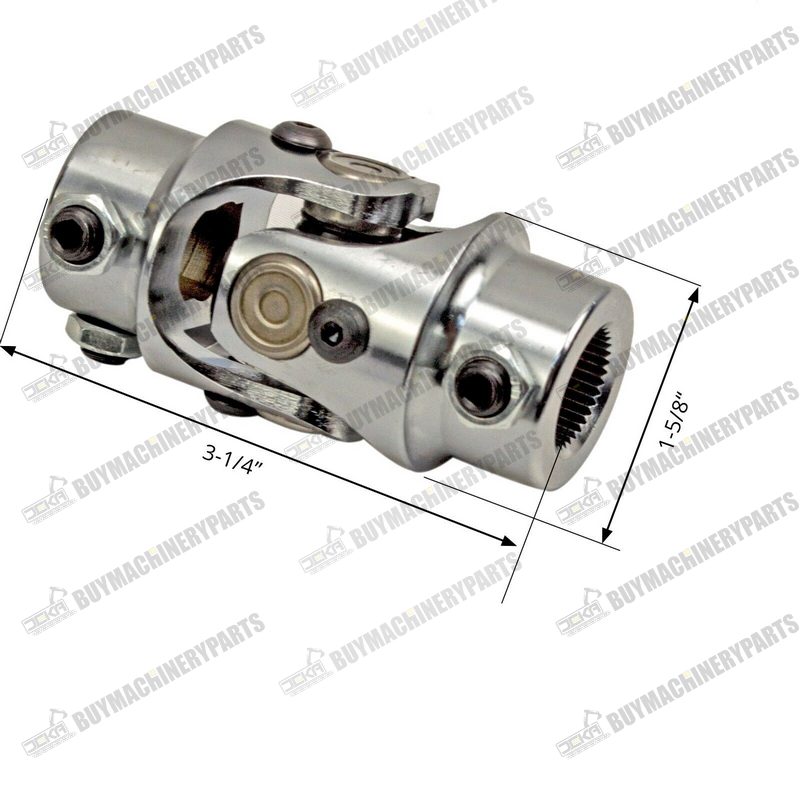 Steering Shaft U Joint 3/4 DD to 3/4 36 Spline Single Chrome U Joint Coupling - Buymachineryparts