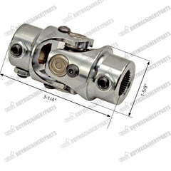 Steering Shaft U Joint 3/4 DD to 3/4 36 Spline Single Chrome U Joint Coupling - Buymachineryparts