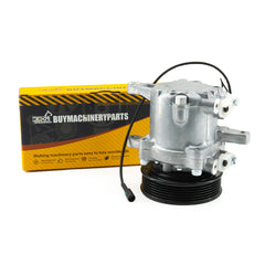 Compressor de ar condicionado SV07E 447280-3080 para trator Kubota M126 M135 M6 com polia de 6 ranhuras