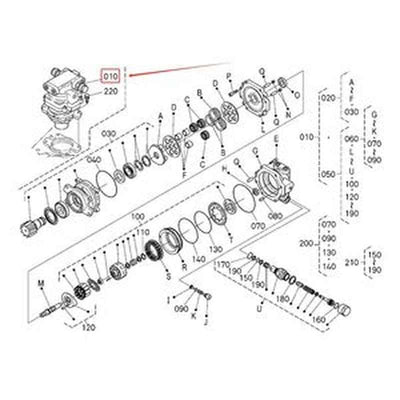 Swivel Motor Assembly RG448-61283 for Kubota U27-4 U27-4CA KX030-4 Excavator